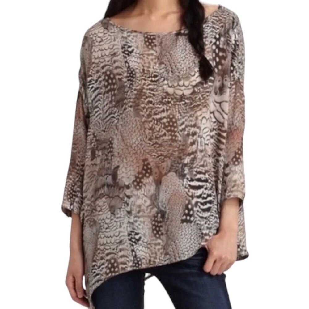 Rag and Bone Silk Botany Feather Tunic Top